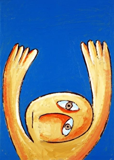 Drucke von Verzweiflung Kunstwerk, das einen Menschen zeigt, der in die Luft greift Bilder Datiert 2004 Mai: Despair