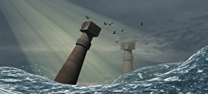 Drucke von Zerstörung von Atlantida: Künstlerische Darstellung der Zerstörung des mythologischen Städtchens Atlantida Bilder Datiert 2004 Januar: Zerstörung von Atlantys