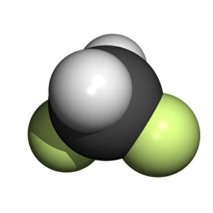 Greenhouse Gas Emissions Drucke: Difluoromethane molecule