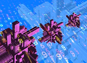 Digital Communication Concept Drucke: Digital communication, conceptual image