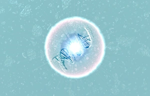 DNA Double Helix Drucke: DNA in bubble
