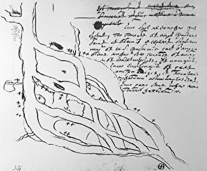Russian Scientist Biography Drucke: Draft map made by Lomonosov C016 / 2705