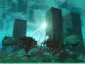 Coastal Erosion Images Drucke: Drowned city
