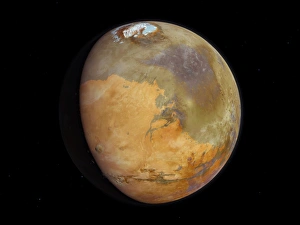 Space Science Illustration Drucke: Drying Mars in its past