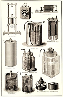 19th Century Technology Drucke: Early electrical equipment