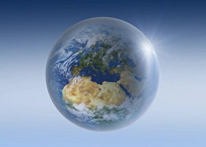 Earth From Space Photography Drucke: Earth globe, artwork