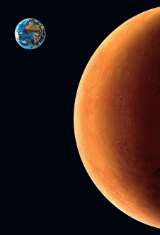 Space Exploration Images Drucke: Earth and Mars, artwork