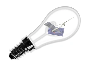 Energy Saving Light Bulb Drucke: Eco-friendly lighting, conceptual image