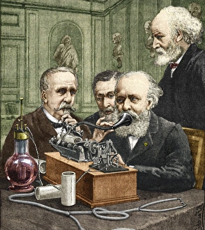 19th Century Technology Drucke: Edison phonograph - 1889