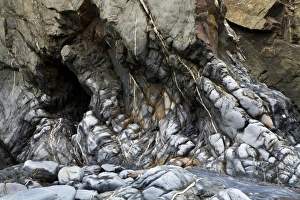 Gerahmter Druck : Erodiertes Silurisches Schiefergestein Gerahmter Druck : Erodiertes Silurisches Schiefergestein