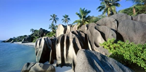 La Digue Island Seychelles Drucke: Eroded granite