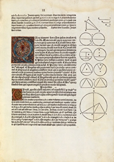 Gerahmter Druck : Euklides Elemente der Geometrie, 1482 Gerahmter Druck : Euklides Elemente der Geometrie, 1482