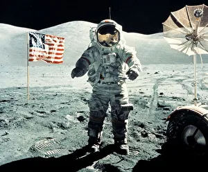 Eugen Cernan bei der Mondmission Apollo 17