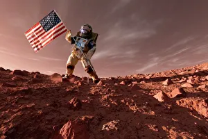 Astronauten Drucke: USA-Untersuchung von Mars, Kunstwerk