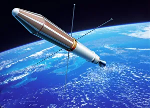 Sputnik Drucke: Entdecker 1 im Umlaufkörper