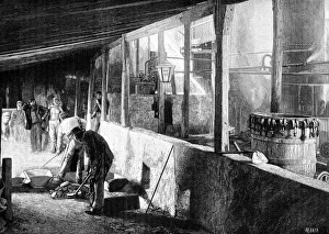 19th Century Mining Drucke: Extracting sulphur, artwork