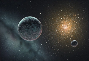 Extrasolar Planet Drucke: Extrasolar planet and moon, artwork