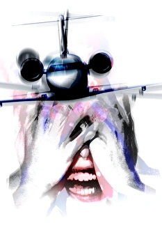 Conceptual Artwork Drucke: Fear of flying, conceptual artwork C016 / 7498
