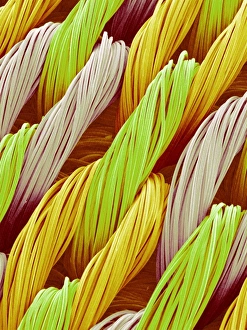 Bilder Datiert 9. Februar 2005: Fasern im Gürtelband eines BH-Straps, SEM