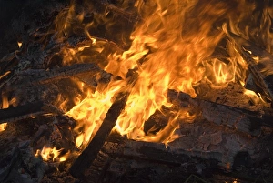 Guy Fawkes Night Images Drucke: Flames from a bonfire