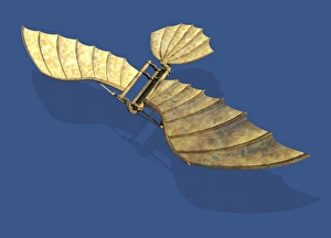 Leonardo Da Vinci Inventions Drucke: Flying machine, artwork