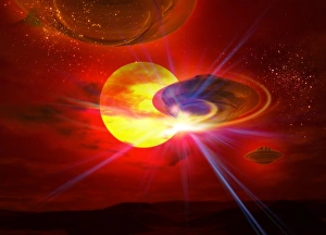 Futuristic Space Art Drucke: Flying saucers, artwork