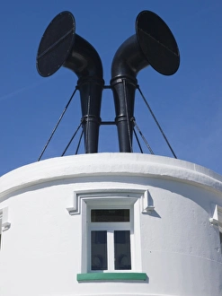 UK Lighthouses Drucke: Fog horns on lighthouse