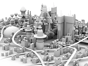 Futuristic Urban Design Drucke: Future city, artwork