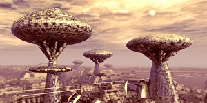 Futuristic Urban Environment Drucke: Futuristic city