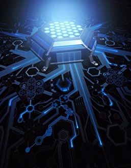 Artificial Intelligence Concept Art Drucke: Futuristic computing technology, artwork F006 / 8667