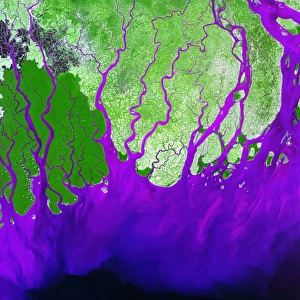Asian Geography Map Drucke: Ganges Delta