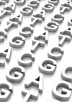 Deoxyribonucleic Acid Drucke: Genetic sequence, conceptual artwork