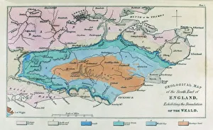Geologisch Drucke: Geologischer Atlas Südostengland, 1830er Jahre