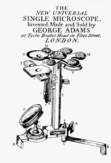 Antique Scientific Equipment Drucke: George Adams New Universal Single Microscope