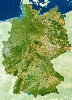 German Geography Map Drucke: Germany