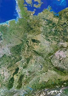 German Landscape Photo Drucke: Germany, satellite image