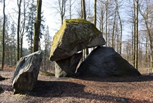 Rock Formations In Switzerland Drucke: Glacial erratics, Switzerland