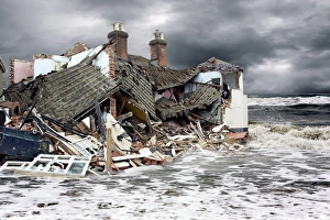 Coastal Erosion Images Drucke: Global warming, composite image