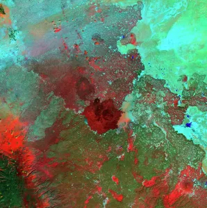 Geologisch Drucke: Syrischer Wüstenland, Satellitenbild