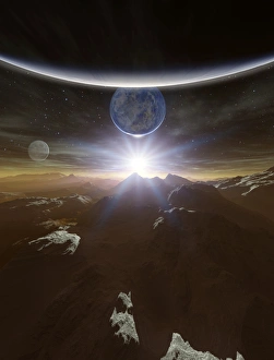 Gerahmter Druck : Bewohnbares extraterrestrisches Planetenbild