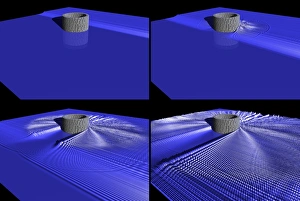 Bilder Datiert 9. November 2012: Harmo-nische Wellenstreuung, Simulation