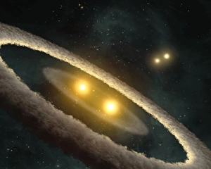 Spitzer Space Telescope Images Drucke: HD 98800 planetary system, artwork