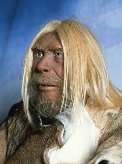 Middle Eastern History Drucke: Head of a model of a neanderthal man