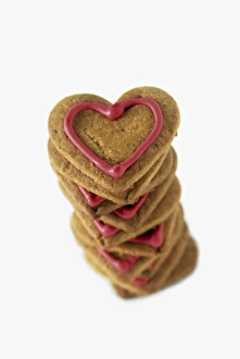Bakery Products Photos Drucke: Heart-shaped biscuits