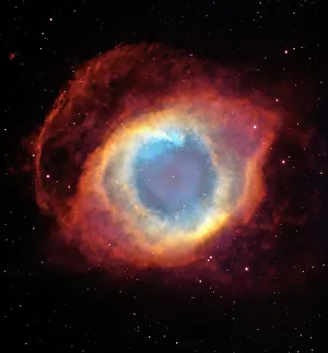 Hubble-Teleskop Drucke: Hällexnebelraum, Bild mit dem Teleskop Helios und Spektrum (HST-Bild)