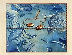 Historical Astronomy Art Drucke: Historical artwork of the constellation of Libra