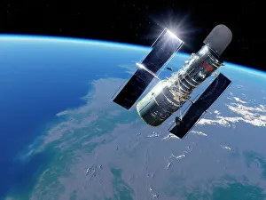 Hubble-Teleskop Drucke: Teleskop im Weltraum Hubble, Kunstwerk