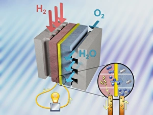 Renewable Electricity Generation Drucke: Hydrogen fuel cell, artwork