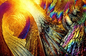 Polarised Light Microscopy Images Drucke: Ice crystals
