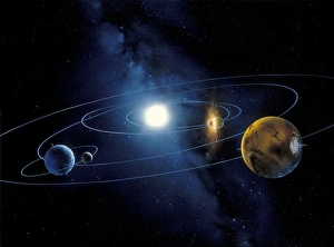 Solar System Illustration Drucke: Inner solar system planets, artwork